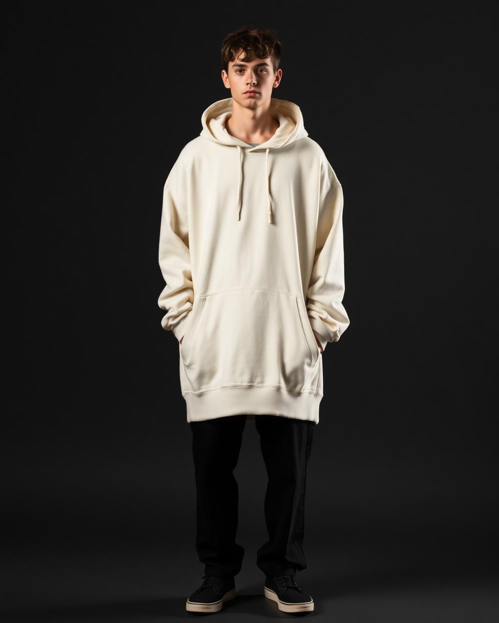 Cream oversized hoodie