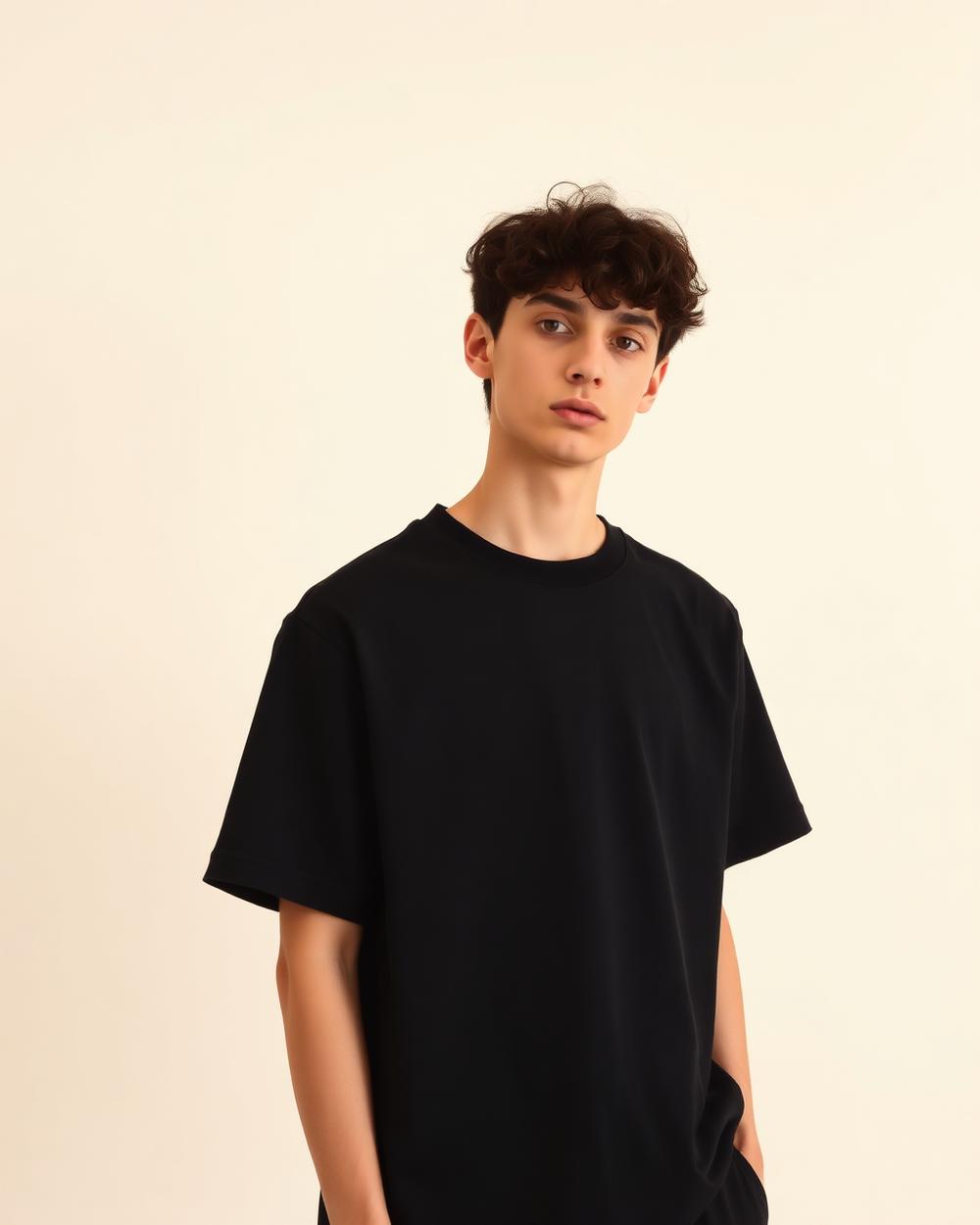 Black boxy heavyweight t-shirt